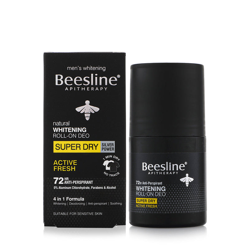 Beesline Whit. Roll On Deodorant (Men) -Super Dry - Silver Power -Active Fresh