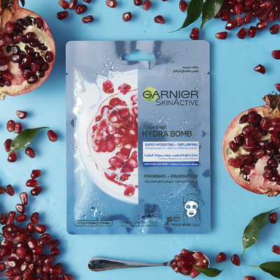 Garnier Tissue Mask - Hydra Bomb / Pomegranate + Hyaluronic Acid / Normal & Dry Skin
