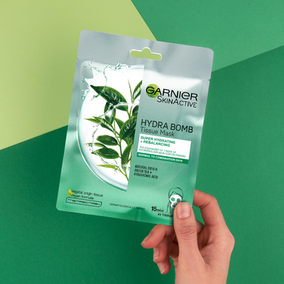 Garnier Serum Mask - Hydra Bomb / Green Tea + Hyaluronic Acid / Oily Skin