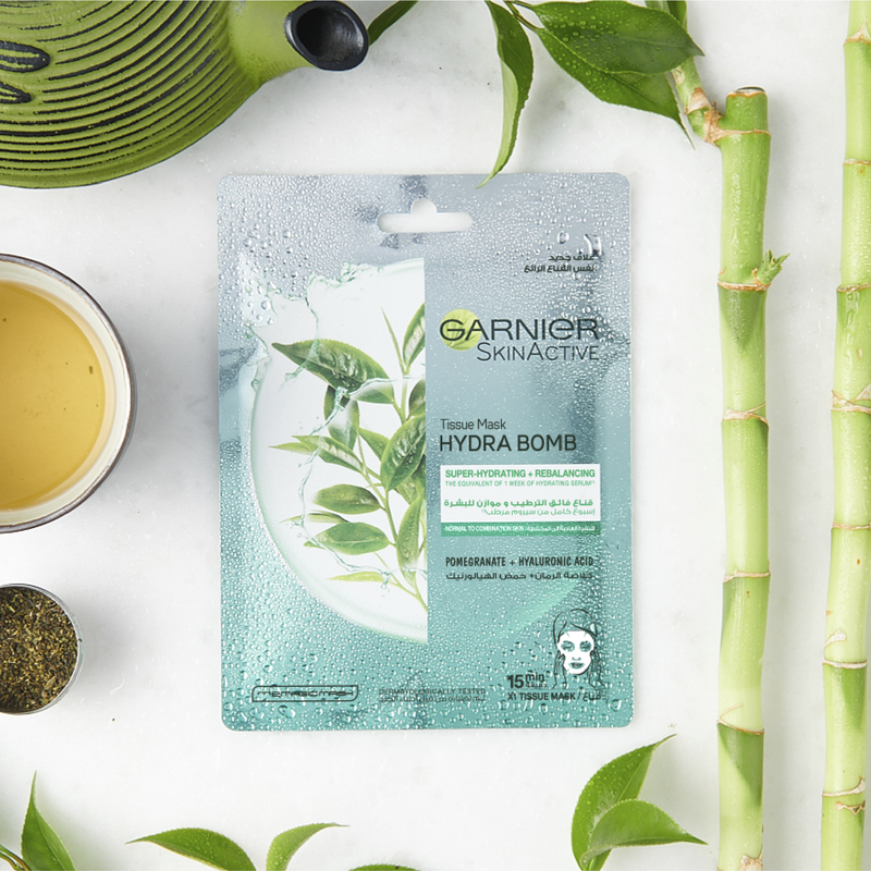 Garnier Serum Mask - Hydra Bomb / Green Tea + Hyaluronic Acid / Oily Skin