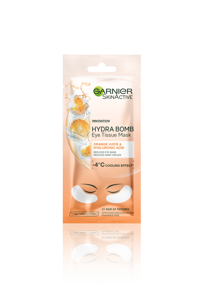 Garnier Eye Tissue Mask - Hydra Bomb / Orange Juice + Hyaluronic Acid