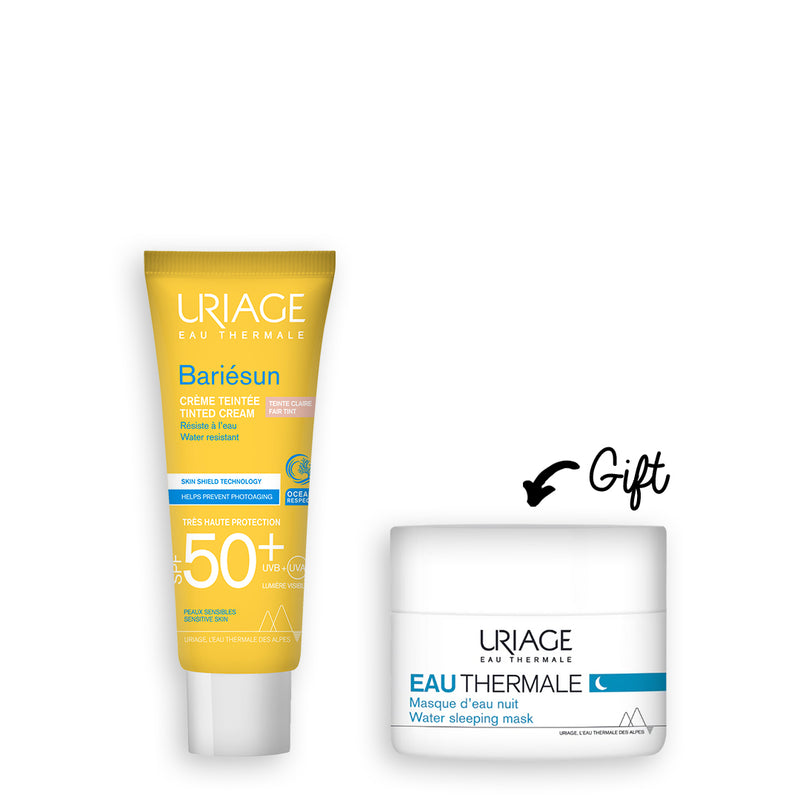 URIAGE Bariésun SPF 50+ Tinted Cream - 50 ML + Uriage Sleeping Mask 15 ML (Gift)