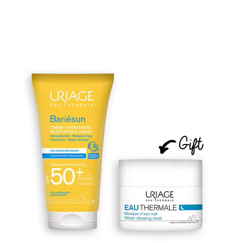 URIAGE Bariésun SPF 50+ Moisturizing Cream - 50 ML + Sleeping Mask 15 ML (Gift)