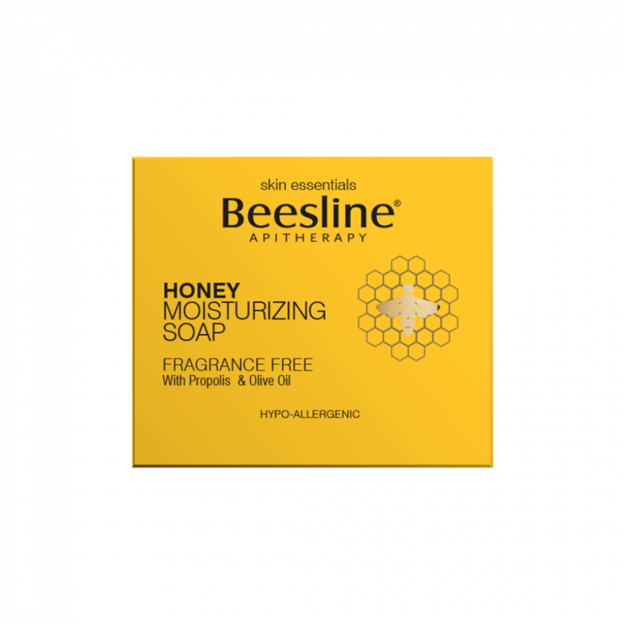 Beesline HONEY MOISTURIZING SOAPصابونة مرطبة بالعسل غنية بصمغ النحل وزيت الزيتون للبشرة الحساسة