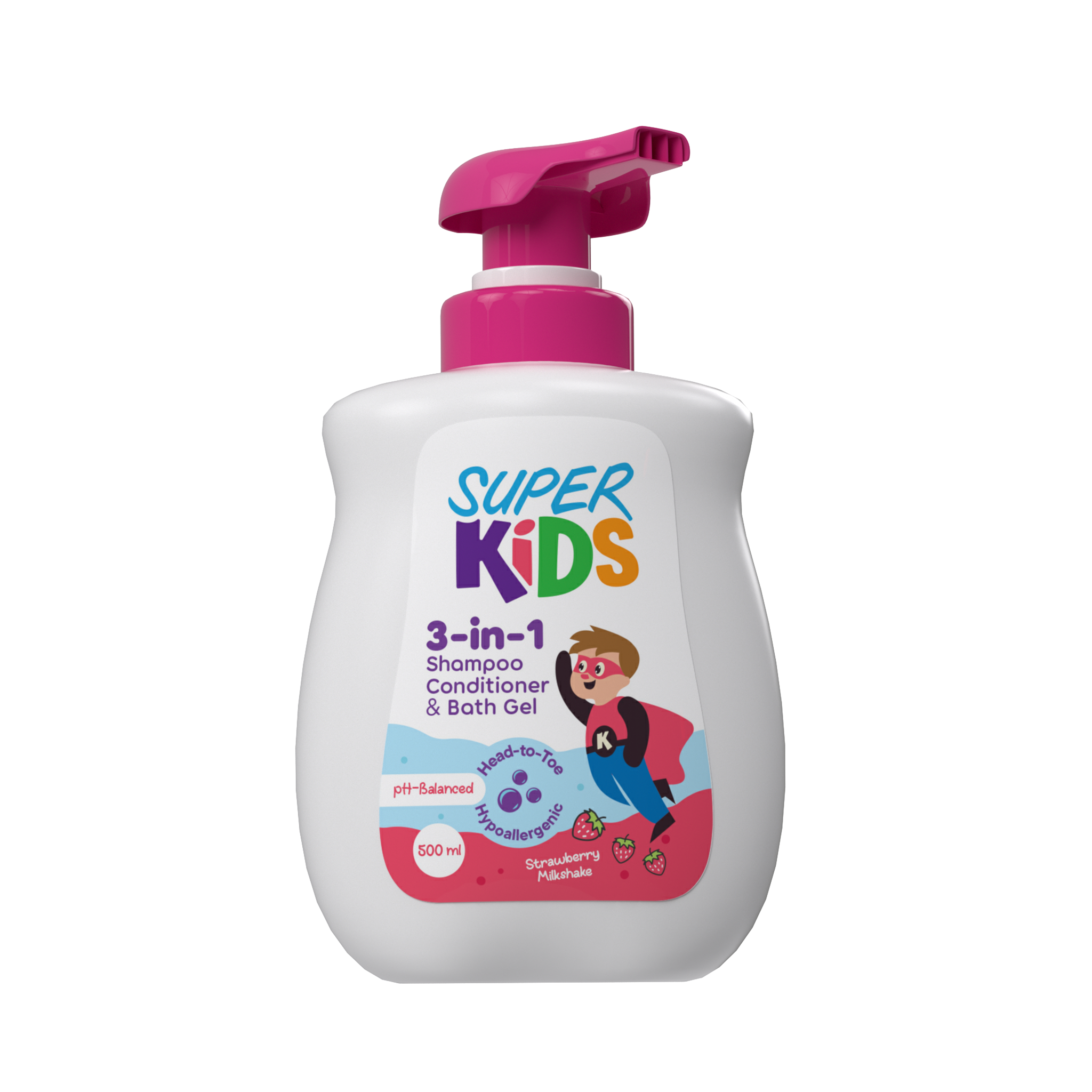 Superkids 3 in 1 strawberry milkshake fragrance 500 ml sohaticare egypt
