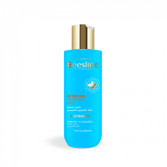 Blue HDPE bottle AFTER SUN REPAIRING MILKحليب مرمم بعد التعرض للشمس